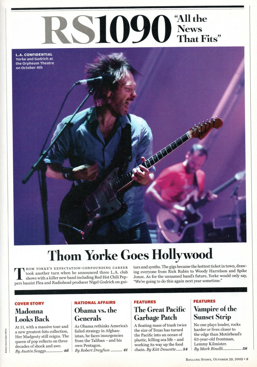 Rolling Stone Magazine October 29 2009 Madonna Jack Johnson Rolling Stone Magazine October 29 2009 Madonna Jack Johnson
