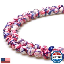 JARTC 5A Smooth Round Rain Flower Stones Beads DIY Bracelet Jewely Making (10