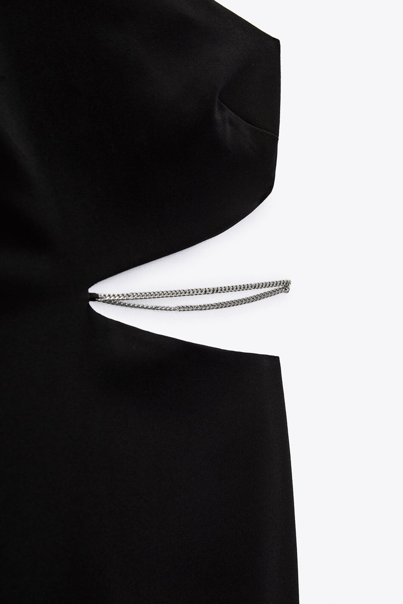zara asymmetric cut out dress Zara Asymmetric Flocked Tulle Cut Out Dress