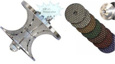 2'' Diamond Full Bull nose Router Bit 7'' dry polishing pad 13+1 concrete granite 