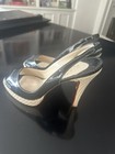 Christian Louboutin black patent peep-toe slingback, size 40 — photo 7