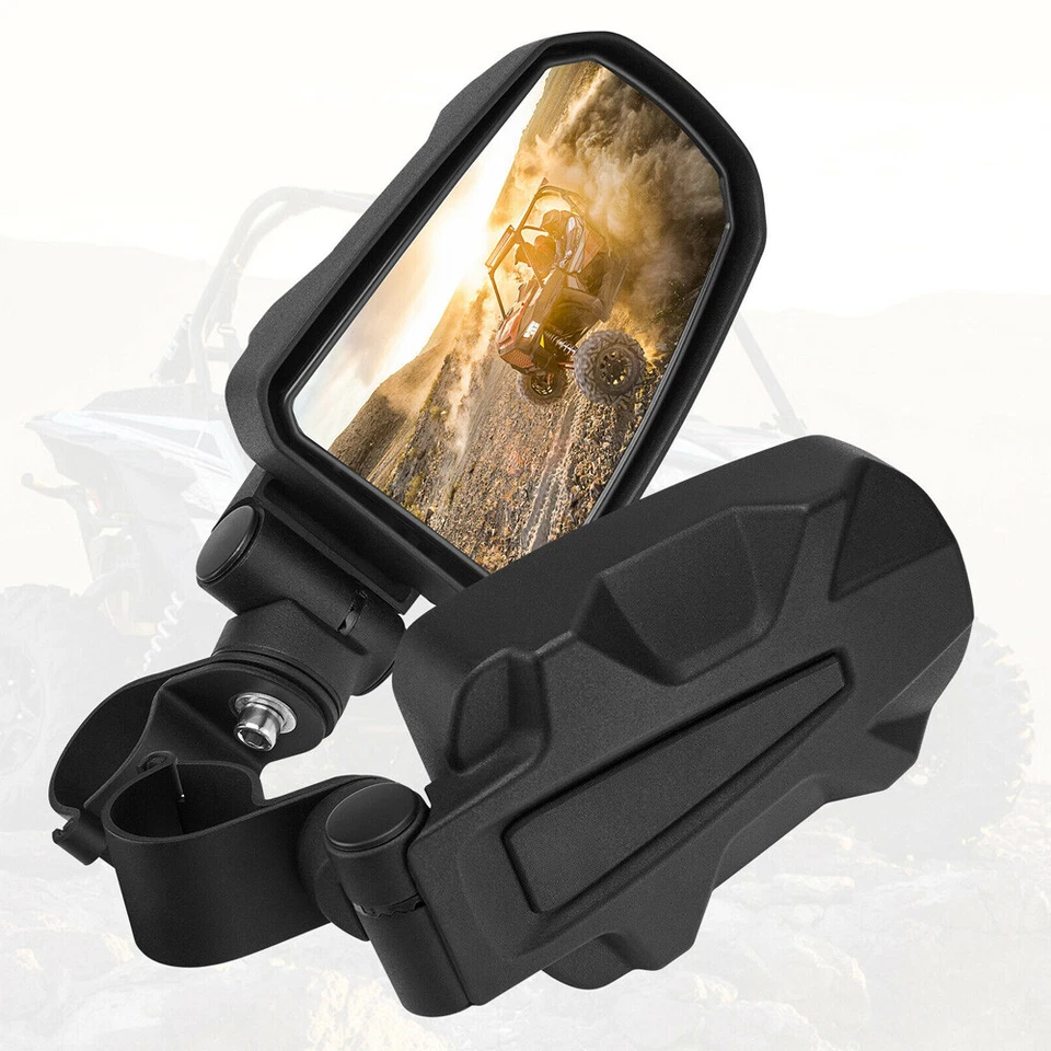UTV SXS Side Rear View Mirrors For 1.75" Bar Polaris Ranger RZR Yamaha YXZ1000R - Image 3 of 4