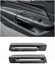 For 24-Up Ford Mustang Interior CARBON FIBER Side Door Armrest Panel Trim Cover