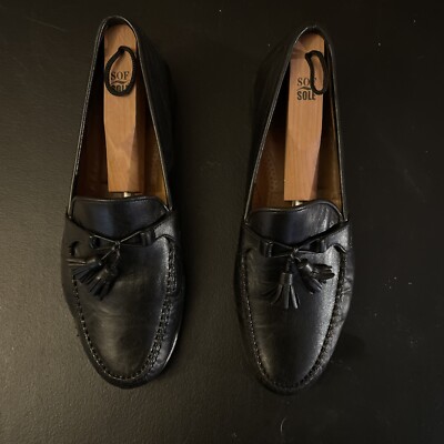 Allen Edmonds Urbino Tassel Loafers Black Leather Italy  display picture 2