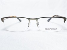NEW Emporio Armani EA1028 3009 Mens Gunmetal Half Rim Eyeglasses Frames 55/18