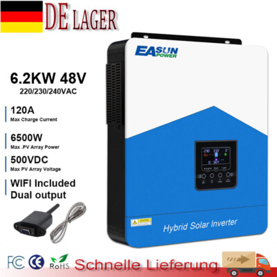 Easun SMH III 6.2KW Solar Hybird Wechselrichter Off Grid Inverter 120A MPPT 230V