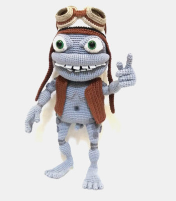 HANDMADE KNITTED TOY AMIGURUMI RARE THING CRAZY FROG HOOKED GIFT DECOR NEW