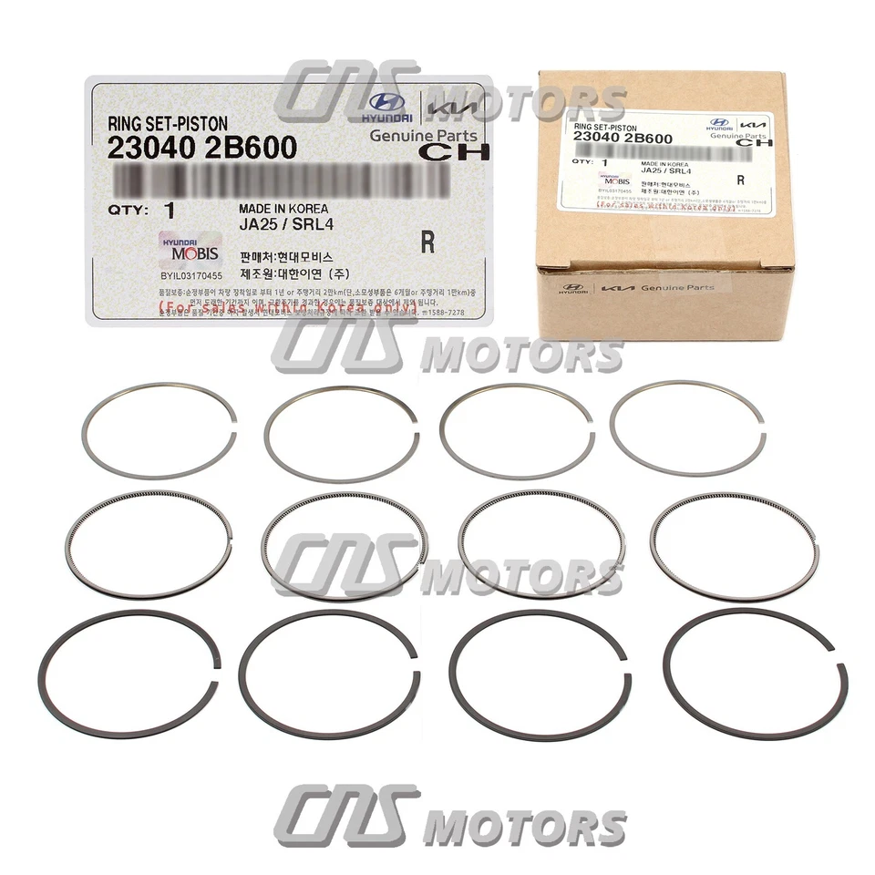 ⭐GENUINE⭐ Engine Piston Rings Set STANDARD for 12-19 Accent Veloster 230402B600 Foto 4 de 4