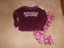 NEW, GIRLS JUSTICE SNUGGLE SEASON 2 PIECE PAJAMA SET, SIZE S 7/8 