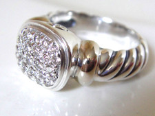 1750 DAVID YURMAN 18K , SILVER SMALL NOBLESSE DIAMOND RING