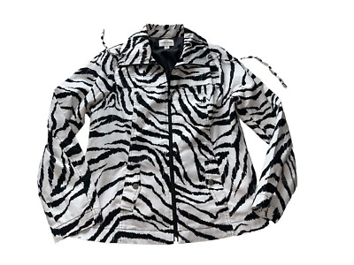 Studio Works Size M Jacket Light Animal Print Length 25  Zip #78