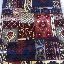 Turkish Table Runner 2 Metres Long Rich Burgundy & Blue Hues Excellent Condition