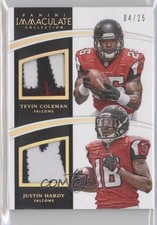 2015 Panini Immaculate Dual Jerseys Gold 4/25 Justin Hardy Tevin Coleman 1u0