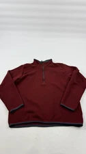 Koppen Sweater Mens Large Red Quarter 1/4 Zip Fleece Pullover Outdoor Hiking