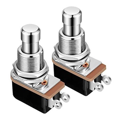 2-Pack Momentary Soft Touch Foot Switch SPST 2-Pin Stomp Box Push Button for Gui