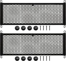  2-Piece Expandable Mini Cargo Net Storage Bag Elastic Car Storage Bag 