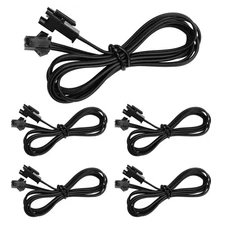 5PCS Male to Female EL Wire Extension Cable, 2-Pin EL Splitter Cable Line 1M ...