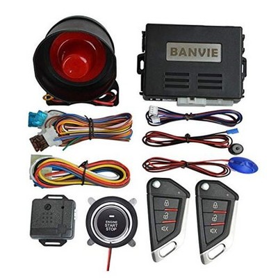 Car Alarm System with Remote Engine Start and Push to Start Stop 2.with siren