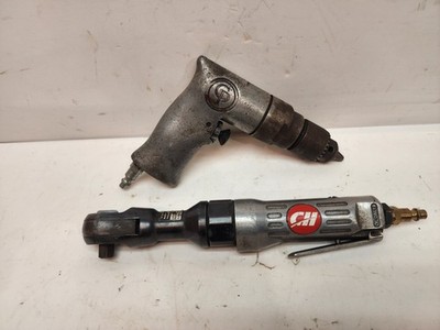 Lot Chicago Pneumatic Reversible Air Drill & Campbell Hausfeld 3/8'' Air Ratchet