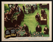 JOHNNY O'CLOCK  1947 Dick Powell Evelyn Keyes Vintage LOBBY CARD  noir Gambling