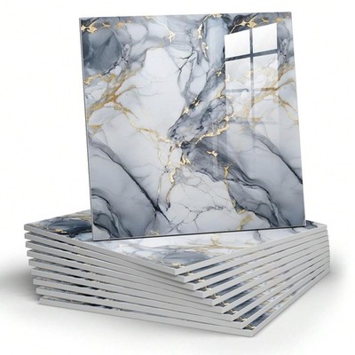 10pcs Marble Peel and Stick Backsplash Waterproof Washroom Wall Panels, Peel ...