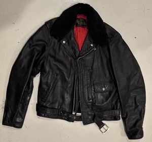 vintage‼︎ W-Riders JKT. D-pocket. Y'2 Leather Vintage Horse D-Pocket Double Riders Jacket - Black