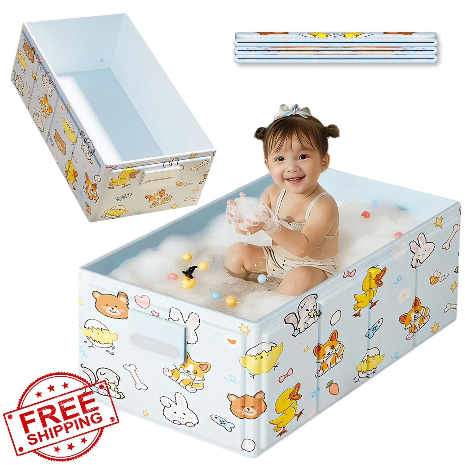 NARUNING Portable Baby Bath Tub Green