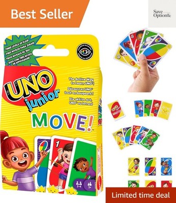 Games UNO Junior Move Kids Card Game with Action Rules for Family Night, Game...