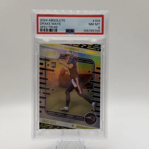 2024 Panini Absolute Drake Maye #103 Spectrum Rookie (RC) /350 !!! Pats PSA 8