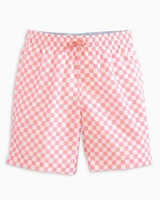 NWT Southern Tide Youth Boys XL Swimsuit Swim Trunks Fresco Pink Check Board