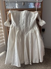 Women's Nastygal Corset Dress Off-White Sleeveless Shoulder Straps Size XS