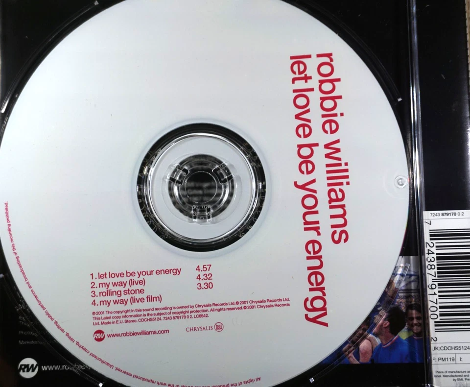 Robbie Williams - Let Love Be Your Energy - CD, VG - Image 2 of 2