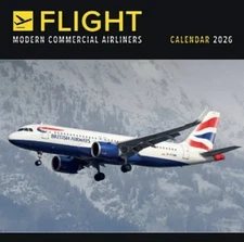 2026 Flight, Modern Commercial Airliners Wall Calendar