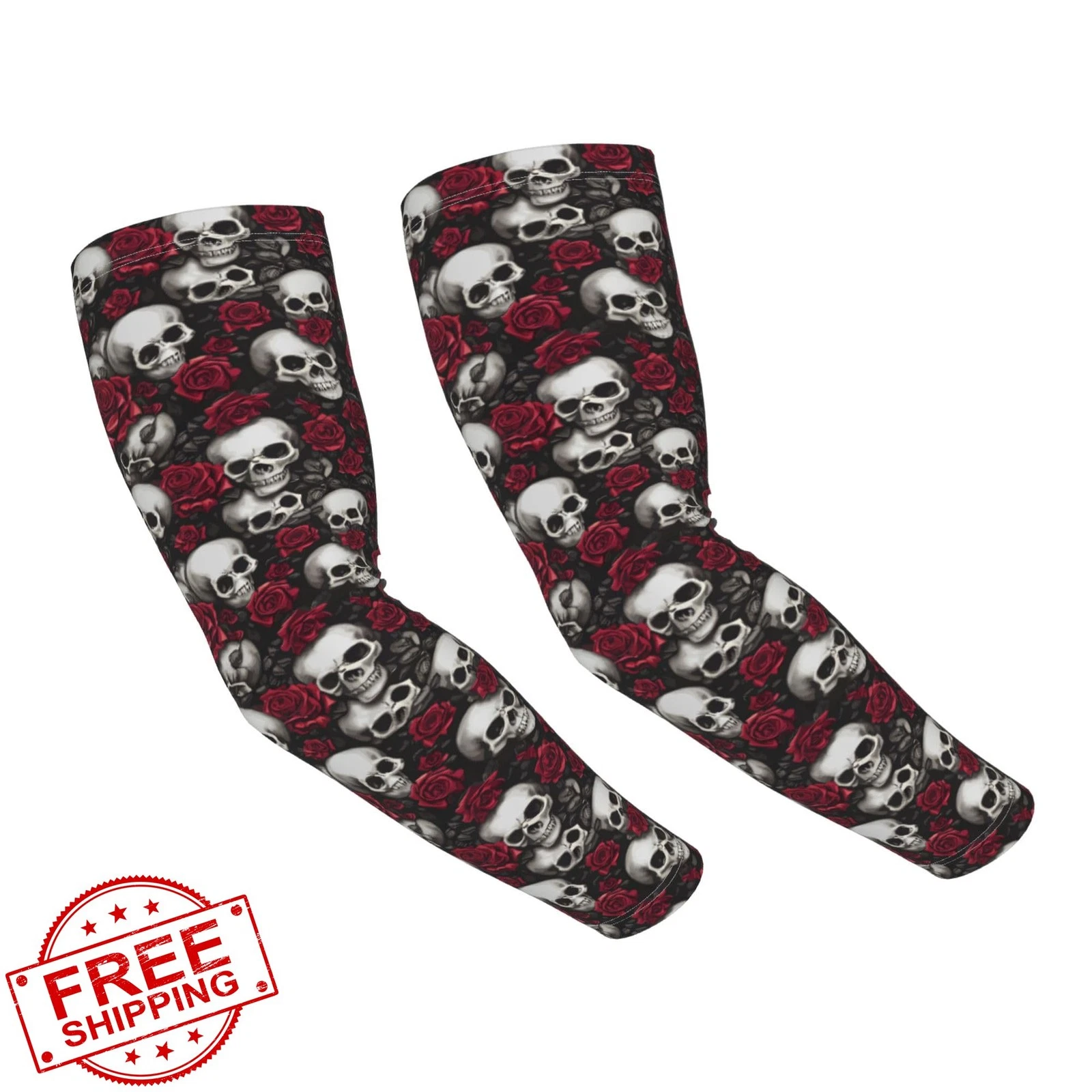oyebn Arm Sleeves Skull Rose Sun Cooling Outdoor