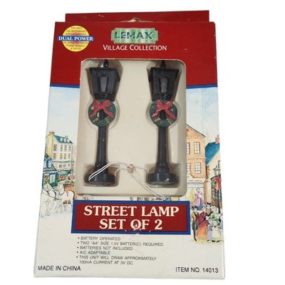 VTG 1991 Lemax Street Lamp Set of 2 IOB 14013 Tested Work!