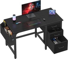 Computer Desk W/ File Drawers Cabinet 47 Inch Reversible Home Office Desks W/