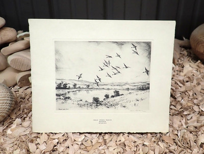 Hans Kleiber (1887-1967) Etching Mead Creek Ranch