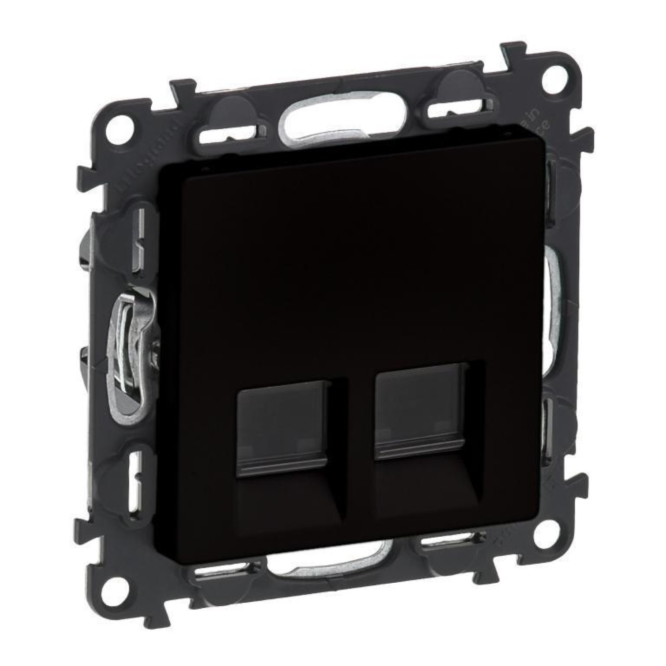 Valena Life Socket 2 x RJ45 Cat. 5e utp black 756361
