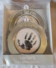 Carter  s Baby Hand And Foot Print Kit Keepsake Impression Frame Stamp Pad Silver