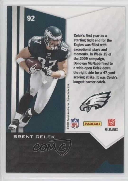 2010 Panini Epix Epix Moment Emerald Brent Celek #92 - Image 2 of 2