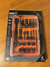 Klein Tools 65240 KNECT Impact Pass-Through Deep-Well Flip Socket Set 20 PCS NEW