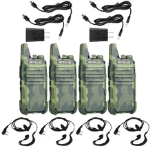 4 Pack Camouflage Retevis RT22 Walkie Talkie Rechargeable Outdoor Hunting Skiing