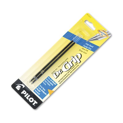PILOT Dr. Grip Ballpoint Ink Refills for Retractable Pens, Fine Point, Blue Ink,