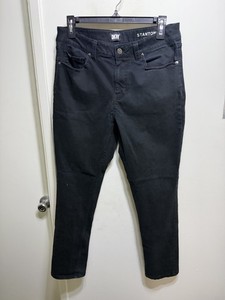 DKNY Jeans Mens 32x32 Stanton Slim Fit Black Denim Dark Wash Stretch Casual