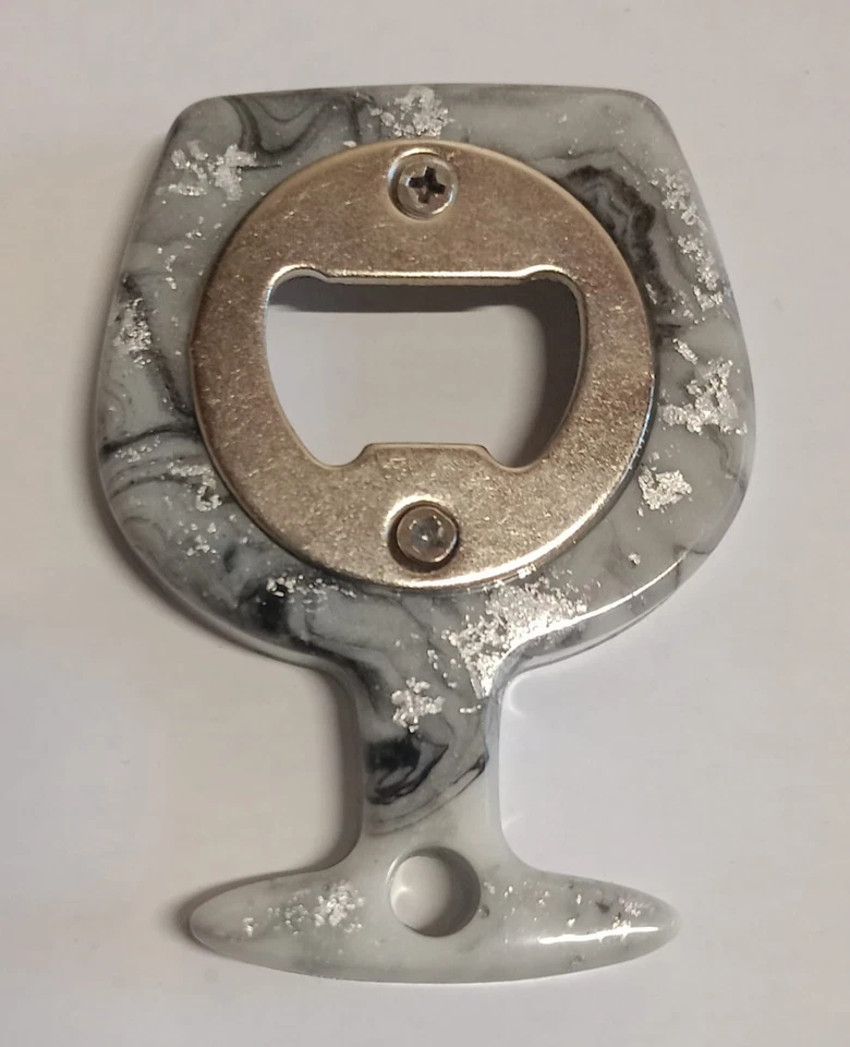 Apribottiglie in resina artigianale handmade moderno regalo originale bar casa - Immagine 4 di 4