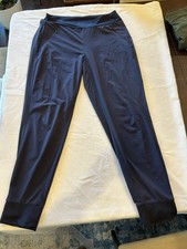 Athleta Navy Joggers Size 10 With Zip Pockets EUC