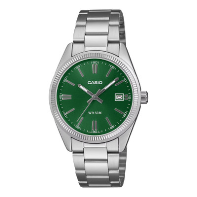 CASIO Uhr Timeless silber, grün UTP-1302PD-3A1VEF