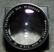 Vintage Wallensak Raptar 10" f/5.6 Telephoto Lens
