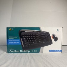 Logitech Cordless Desktop EX110 Wireless Keyboard And Mouse Computer NEW IN BOX