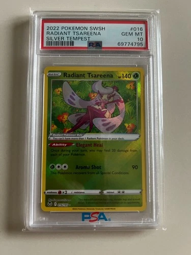 2022 POKEMON SWORD & SHIELD SILVER TEMPEST RADIANT TSAREENA #016 PSA 10 GEM MINT